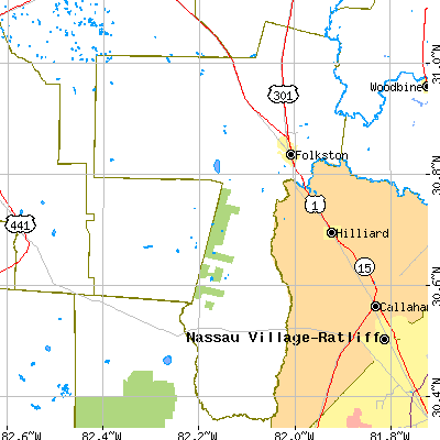 Charlton County close-up map