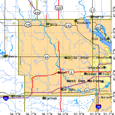 Dallas County close-up map