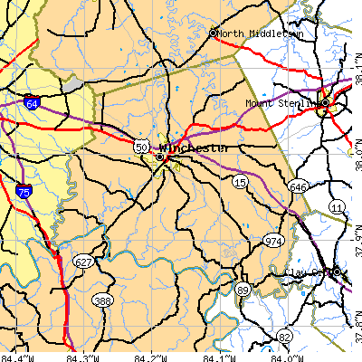Clark County close-up map