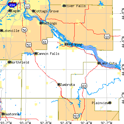 Goodhue County close-up map