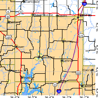 Clinton County close-up map
