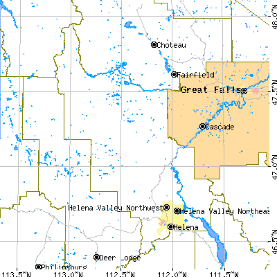 Lewis and Clark County close-up map