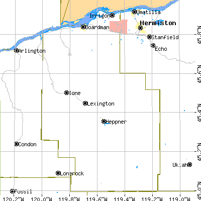 Morrow County close-up map