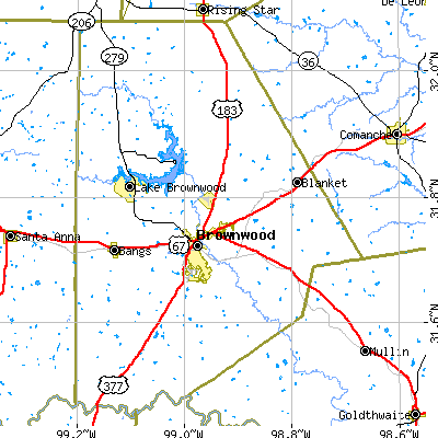 Brown County close-up map