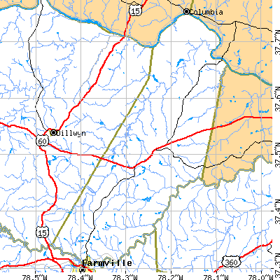 Cumberland County close-up map