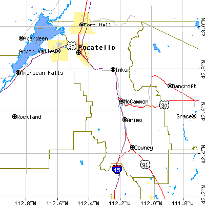 Bannock County close-up map