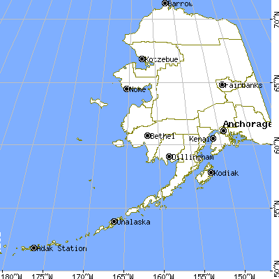Bethel Census Area close-up map