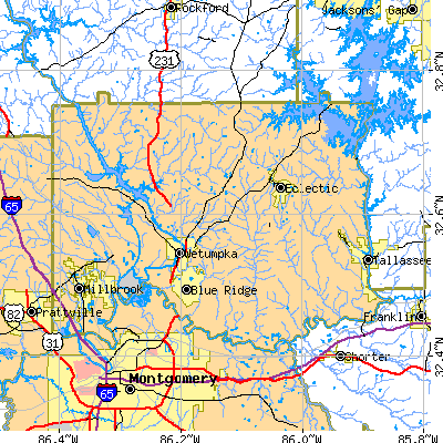 Elmore County close-up map