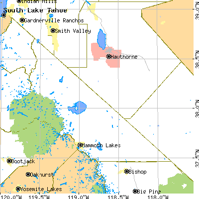 Mono County close-up map