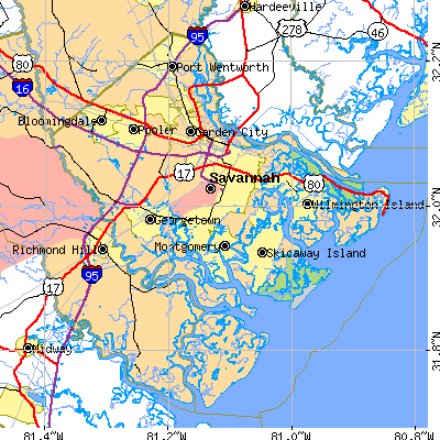 Chatham County close-up map