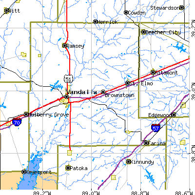 Fayette County close-up map