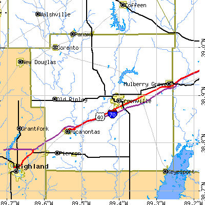 Bond County close-up map
