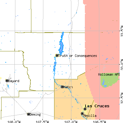 Sierra County close-up map