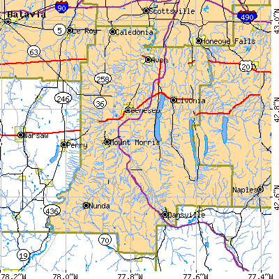 Livingston County close-up map
