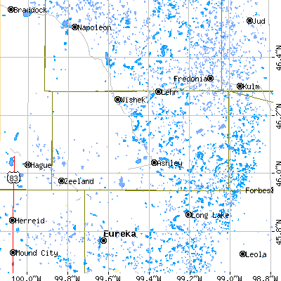 McIntosh County close-up map
