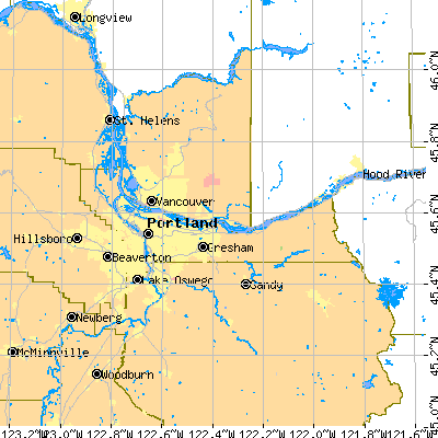 Multnomah County close-up map