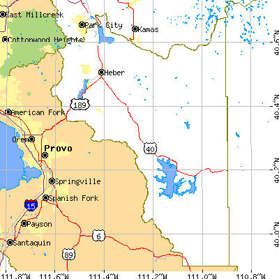Wasatch County close-up map
