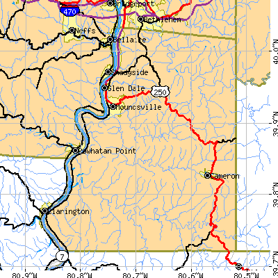 Marshall County close-up map