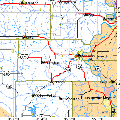 Atchison County close-up map