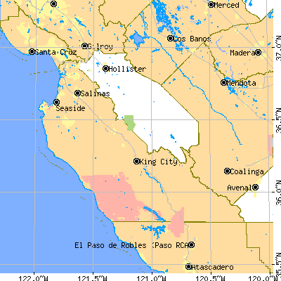 Monterey County close-up map
