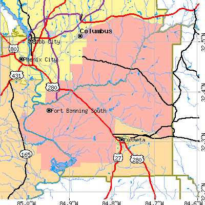 Chattahoochee County close-up map