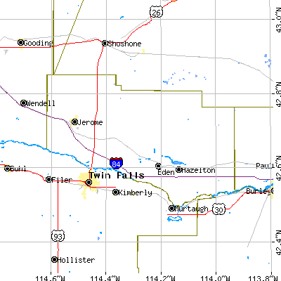 Jerome County close-up map