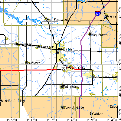 Grant County close-up map
