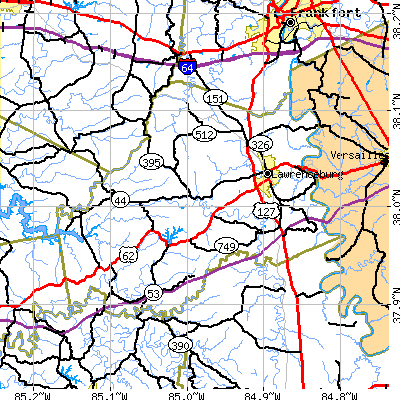 Anderson County close-up map