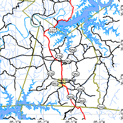 Clinton County close-up map