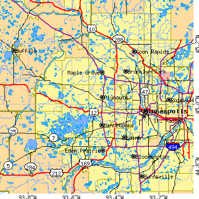 Hennepin County close-up map