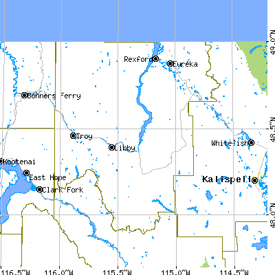 Lincoln County close-up map