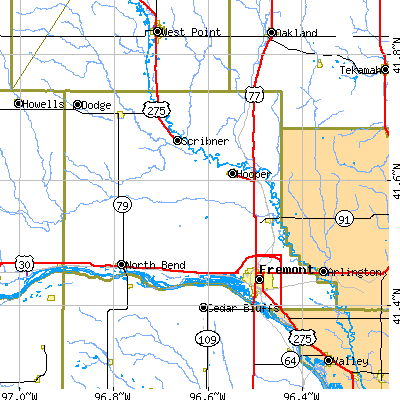 Dodge County close-up map