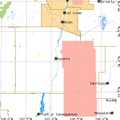 Socorro County close-up map