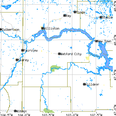 McKenzie County close-up map