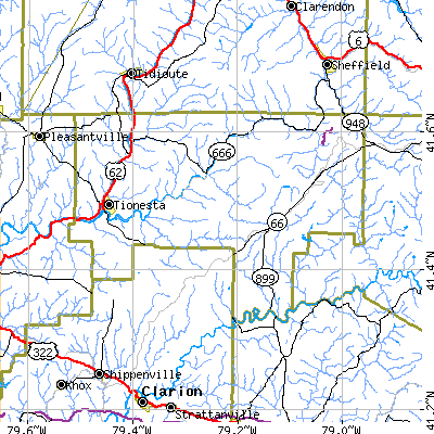 Forest County close-up map