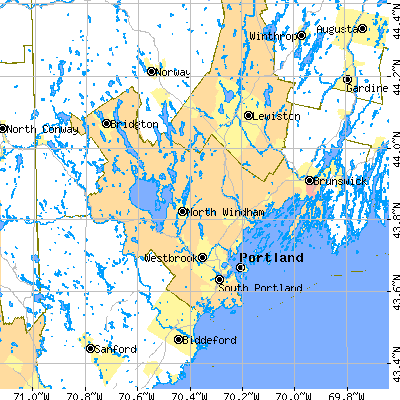 Cumberland County close-up map