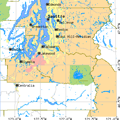Pierce County close-up map