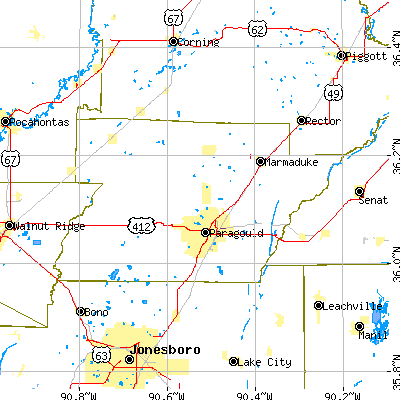 Greene County close-up map