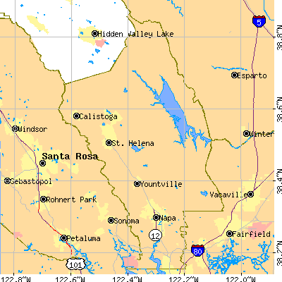Napa County close-up map