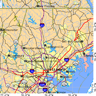 Baltimore County close-up map