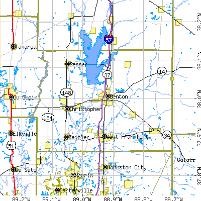 Franklin County close-up map