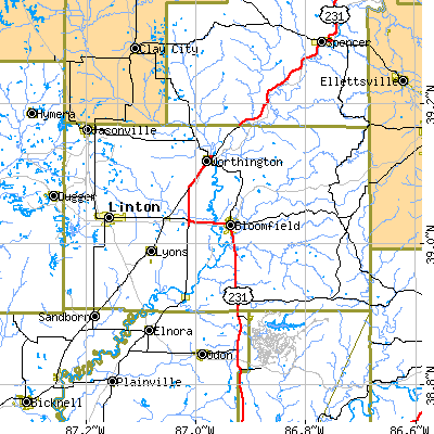 Greene County close-up map
