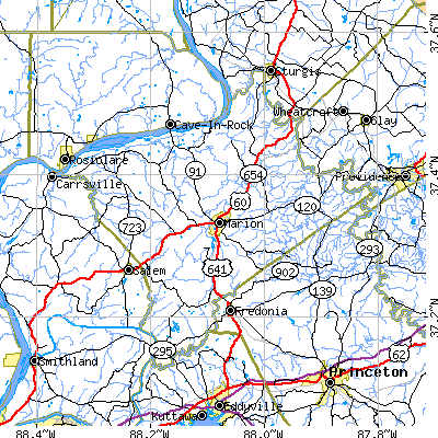 Crittenden County close-up map