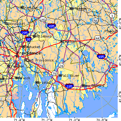 Bristol County close-up map