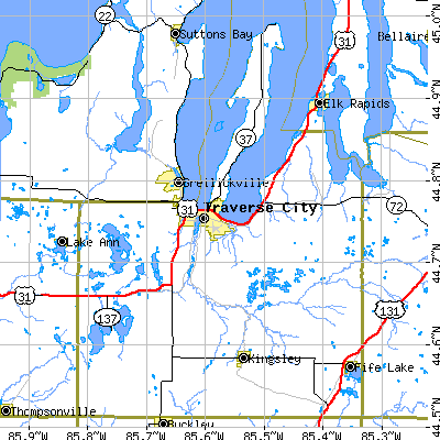 Grand Traverse County close-up map