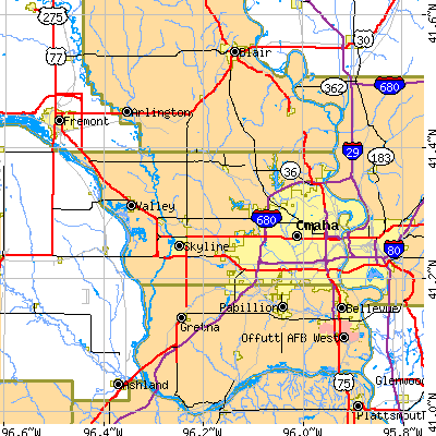Douglas County close-up map