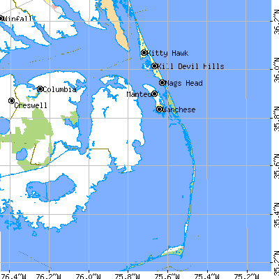 Dare County close-up map