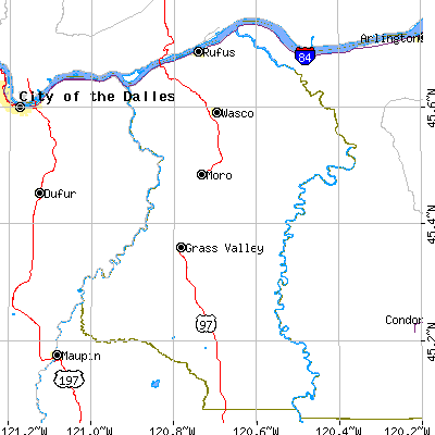 Sherman County close-up map