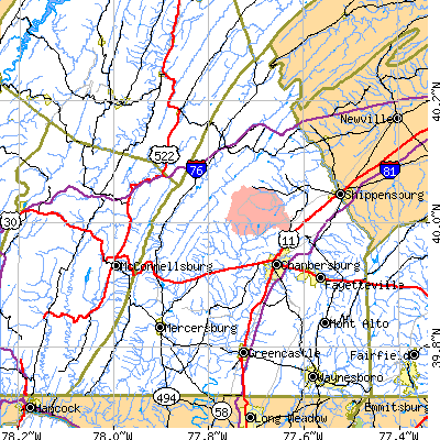 Franklin County close-up map