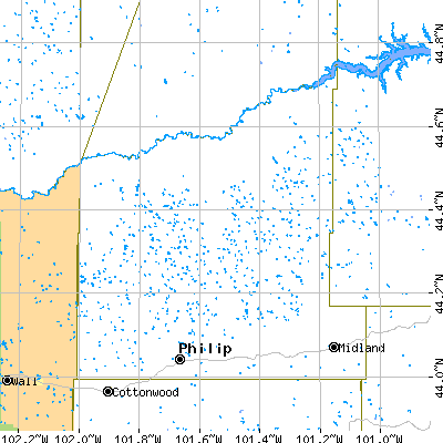 Haakon County close-up map